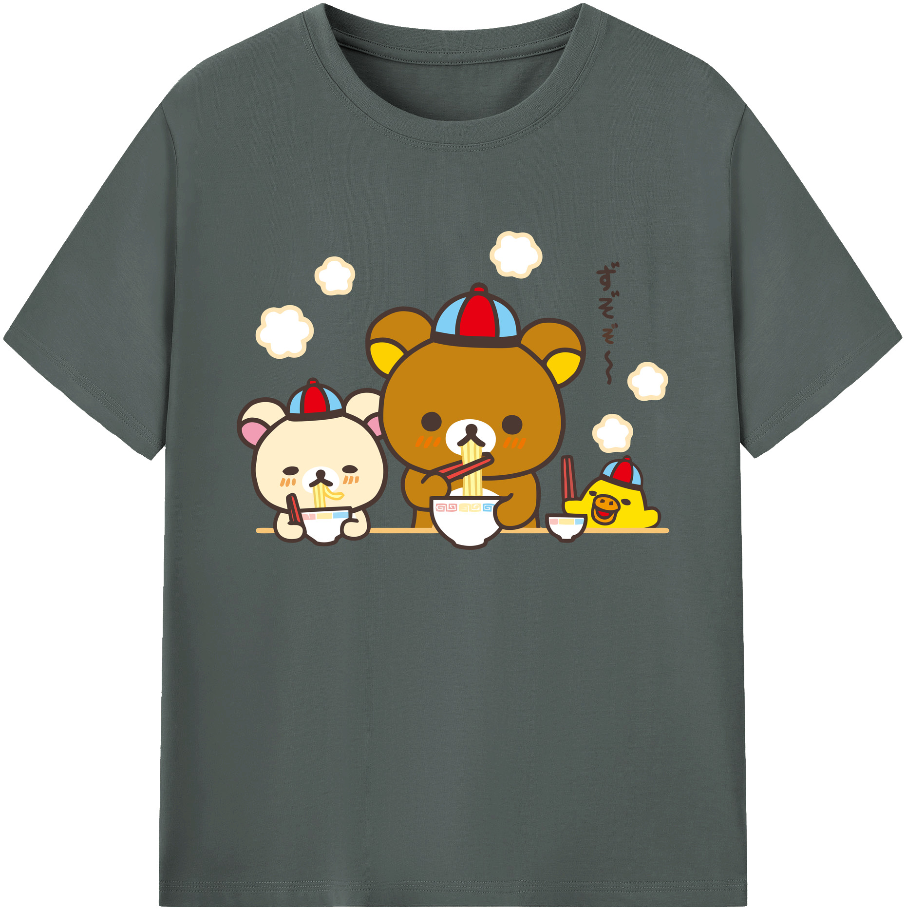 （画像用） リラックマ リラックマ キイロイトリ Rilakkuma Korilakkuma Kiiroitori 綿100％ メンズ半袖Tシャツ｜肌触りやわらか＆通気性